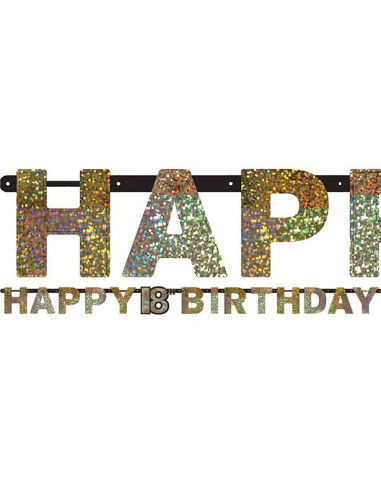 Guirlande d'anniversaire Happy Birthday "18 ans" - Articles de fête 18 ans - Suisse