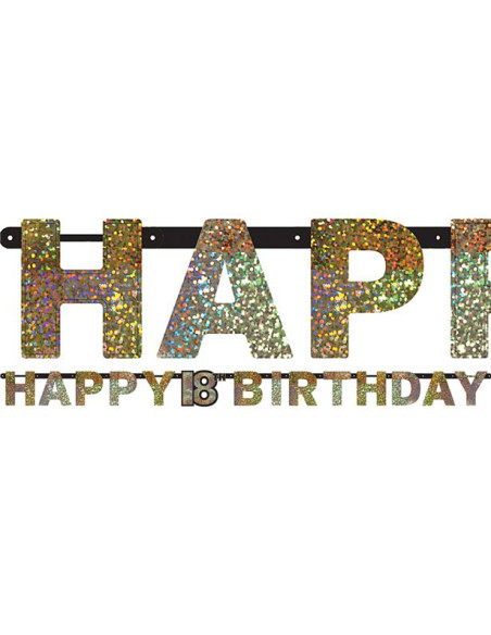 Geburtstagsgirlande Happy Birthday "18 Jahre" - Partyartikel 18 Jahre - Schweiz