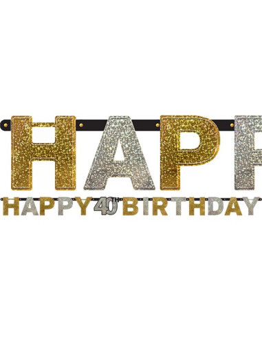 Geburtstagsgirlande Happy Birthday "40 Jahre" - Partydekoration 40 Jahre - Schweiz