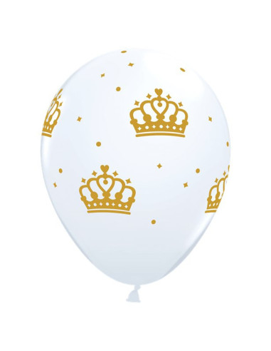 Ballons en latex "Couronnes dorées" - Déco de fête Reine et Princesse