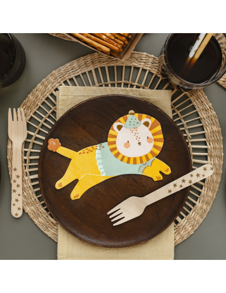 Serviettes de fête en forme de Lion - Vaisselle jetable jungle et safari