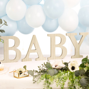 Holzbuchstabentafel "Baby" - Bellefete.ch - Schweiz - Baby Shower 2