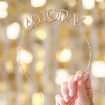 Serre-tête d’anniversaire 40 Ans Or – accessoire fête adulte | BelleFete.ch