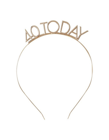 Cerchietto dorato per il 40° compleanno | Accessorio per feste per adulti | BelleFete.ch