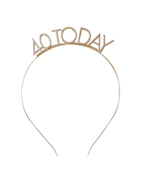 Cerchietto dorato per il 40° compleanno | Accessorio per feste per adulti | BelleFete.ch