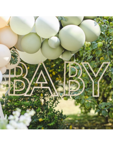 Partydekoration zum Aufhängen "BABY" aus Holz - Partyartikel Baby Shower - Schweiz