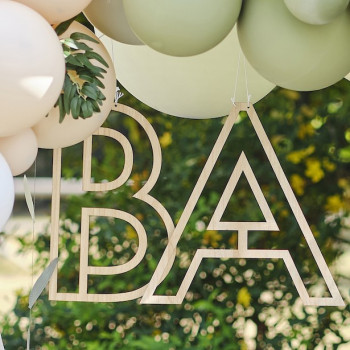 Partydekoration zum Aufhängen "BABY" aus Holz - Partyartikel Baby Shower - Schweiz 2