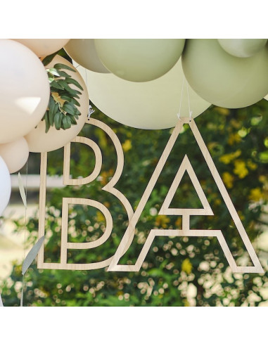Hängende Baby-Hängedekoration aus Holz | Babyparty | BelleFete.ch