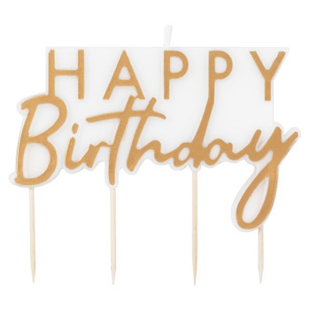 Candela di compleanno Oro e Bianco – decorazione torta per compleanno elegante - Boutique Svizzera BelleFete.ch 2