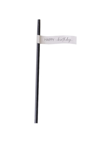 Pailles en papier Champagne Noir