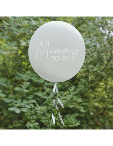 Großer Ballon "Zukünftige Mutter" Salbeigrün - Partydekoration Babyparty - Bellefete.ch