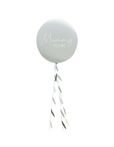Großer salbeigrüner „Future Mom“-Ballon – Babyparty-Dekoration