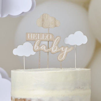 Kuchendekorationen aus Holz "Hello Baby" - Tortenzubehör - Bellefete.ch