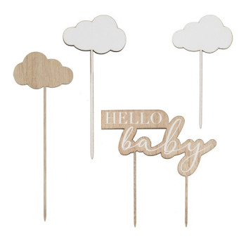 Decorazioni per torte in legno "Hello Baby" - Accessori per torte - Bellefete.ch 2