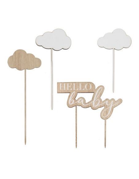 Hallo Baby! Tortendekoration aus Holz | Babyparty | BelleFete.ch