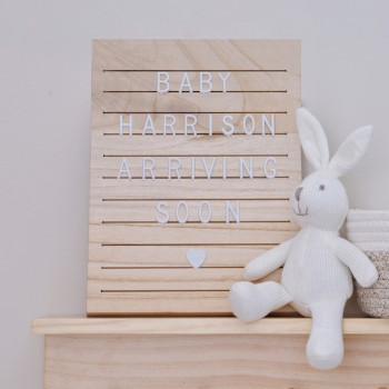 Quadro in legno con lettere da personalizzare - Annuncio e Decorazione Cameretta - Bellefete.ch