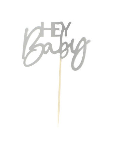 Decorazioni per cupcake "Hey Baby" per baby shower - Decorazione di torte