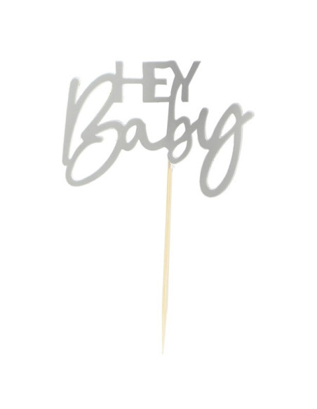 Babyparty "Hey Baby" Cupcake Topper - Kuchendekoration