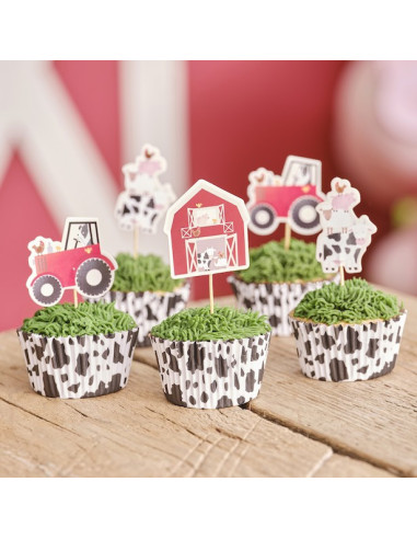 Decorazioni per cupcake “animali della fattoria”.