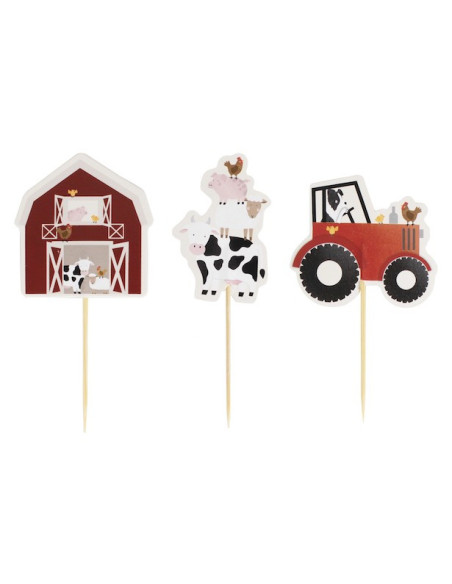Cupcake-Dekorationen mit Bauernhoftieren | Kinderparty | BelleFete.ch