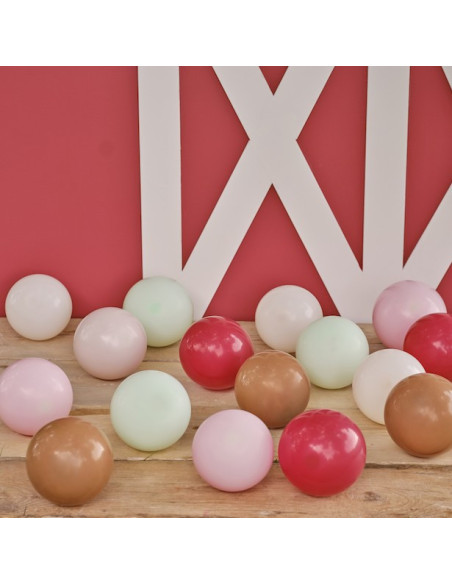 Kit di mini palloncini Rosso, Nude, Verde, Rosa e Bianco – decorazione festa | BelleFete.ch