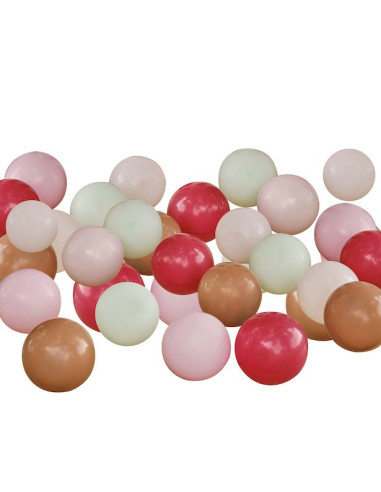 Kit de ballons Rouge, Nude, Vert, Rose et Blanc