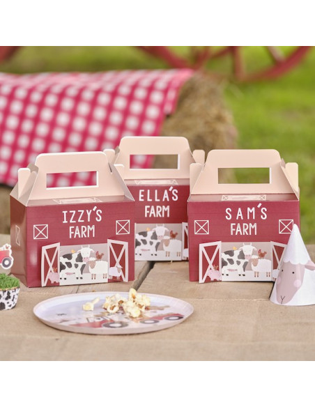 Scatola per feste fienile Animali della Fattoria - compleanno bambino | BelleFete.ch