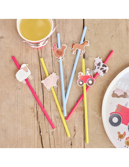 Cannucce da festa Animali della Fattoria - compleanno bambino | BelleFete.ch