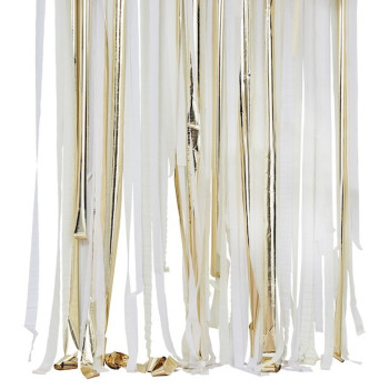 Tenda di nastri Oro e Bianco - Accessorio Decorativo per Celebrazioni - Bellefete.ch