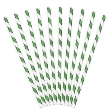 Pailles de fête à rayures Vert Foncé - Déco de table vert - Bellefete.ch 2