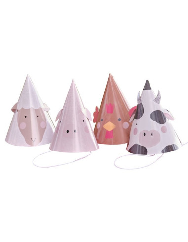 Chapeaux de fête "Animaux de la ferme"