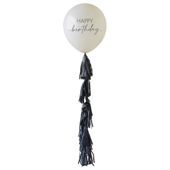 Palloncino di compleanno con pompon nero – decorazione compleanno adulto | BelleFete.ch 2