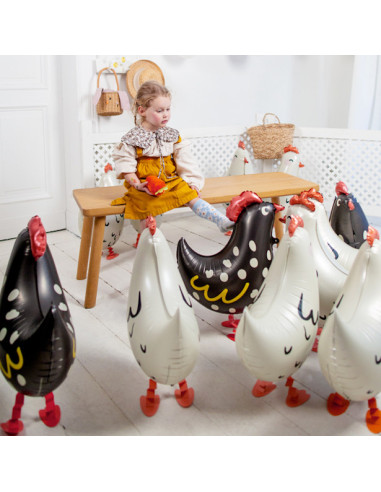 Palloncino a forma di gallina bianca | Festa per bambini a tema animali da fattoria | BelleFete.ch