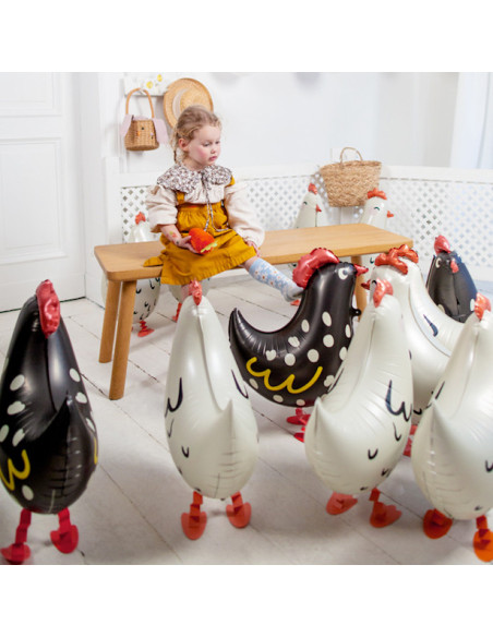 Palloncino a forma di gallina nera | Festa per bambini a tema animali da fattoria | BelleFete.ch