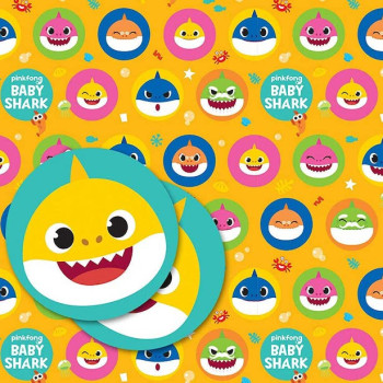 Geschenkpapier Baby Shark - Partydekoration - Bellefete.ch - Schweiz