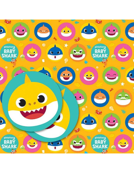 Geschenkpapier Baby Shark - Partydekoration - Bellefete.ch - Schweiz