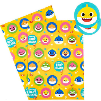 Geschenkpapier Baby Shark - Partydekoration - Bellefete.ch - Schweiz 2