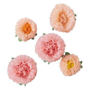 Fiori in carta velina – decorazione appesa colorata per compleanno, matrimonio o baby shower - Boutique Svizzera BelleFete.ch 2