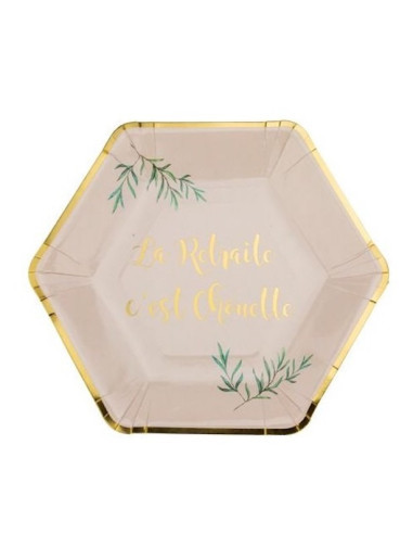 Assiettes "La retraite c'est chouette"