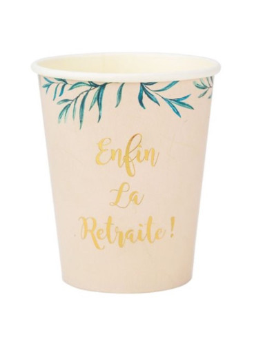 Tassen „Endlich in Rente“.