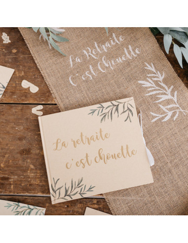 Chemin de table "La retraite c'est chouette"