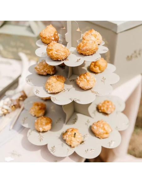 Cupcake-Ständer in Salbeigrün und Gold – Party-Kuchenständer