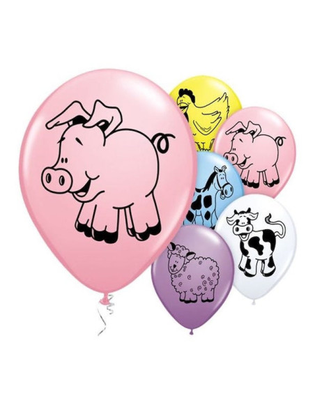Palloncini Animali della Fattoria – 25 pezzi per feste per bambini | BelleFete.ch