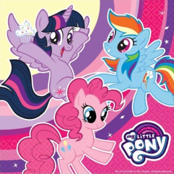 Serviettes de fête My Little Pony pour anniversaire enfant, motifs colorés et licorne