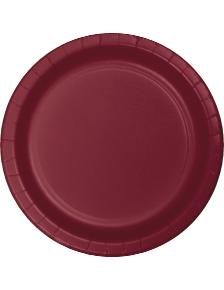 Bordeaux Partyteller - 24 Stück - Bordeaux Partydekoration