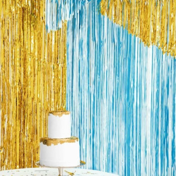 Partyvorhang mit Fransen Blau - Partyartikel - Bellefete.ch 2
