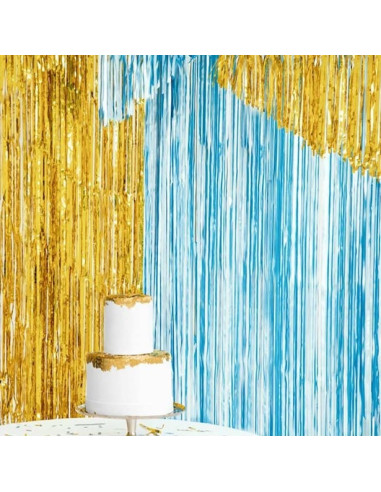 Tenda per feste con frange azzurre - Decorazioni per matrimoni, compleanni e baby shower