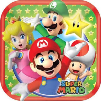 Piatti da dessert Super Mario - Decorazioni per feste per bambini - Bellefete.ch - Svizzera