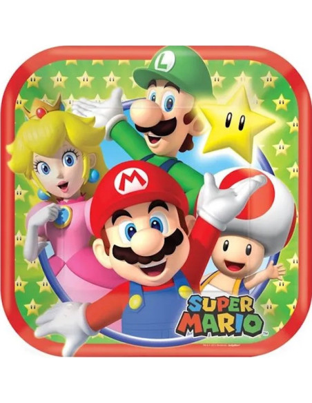 Piatti da dessert Super Mario - Decorazioni per feste per bambini - Bellefete.ch - Svizzera