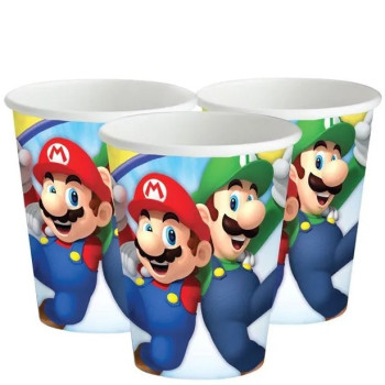 Bicchieri di compleanno Super Mario - Decorazione di festa Mario Kart